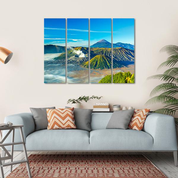 Mount Bromo At Morning Canvas Wall Art-4 Horizontal-Gallery Wrap-34" x 24"-Tiaracle