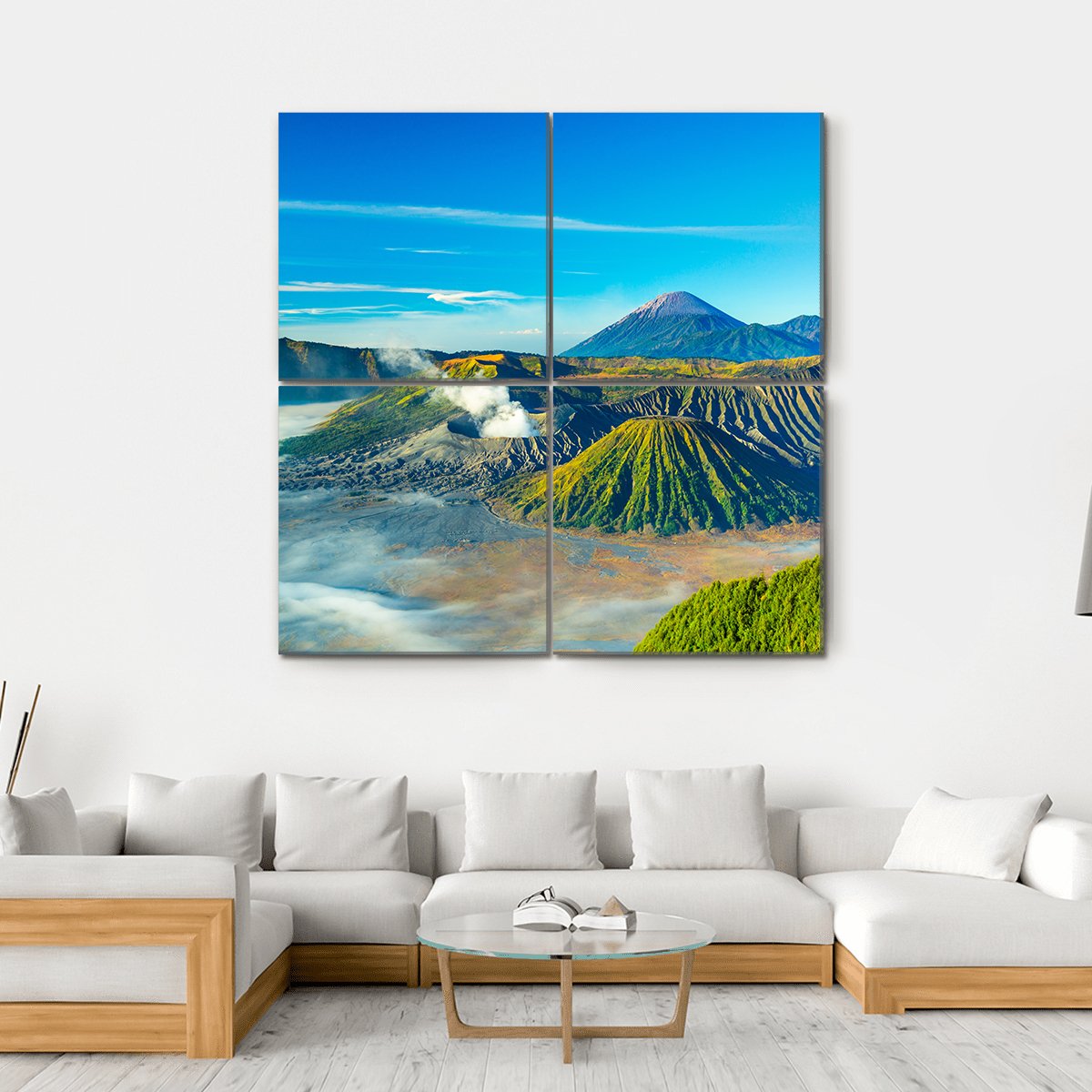 Mount Bromo At Morning Canvas Wall Art-4 Square-Gallery Wrap-17" x 17"-Tiaracle