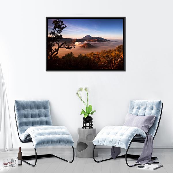 Mount Bromo Volcanoes Canvas Wall Art-3 Horizontal-Gallery Wrap-25" x 16"-Tiaracle