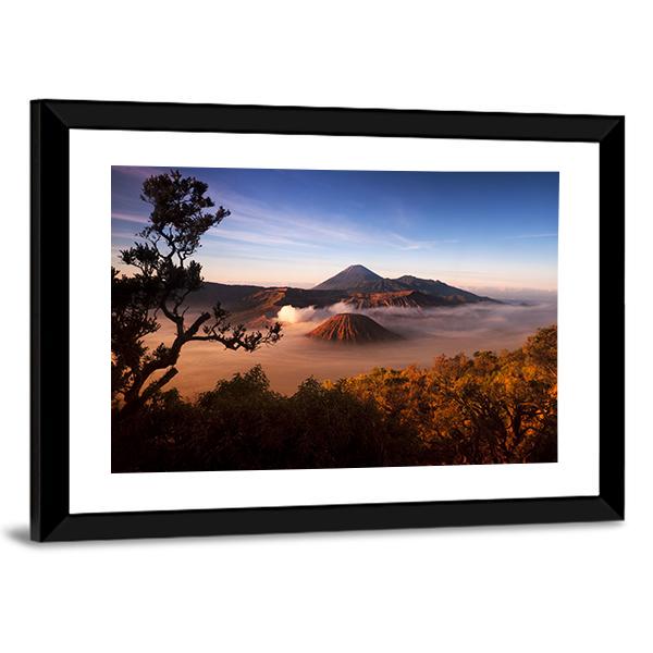 Mount Bromo Volcanoes Canvas Wall Art-3 Horizontal-Gallery Wrap-25" x 16"-Tiaracle