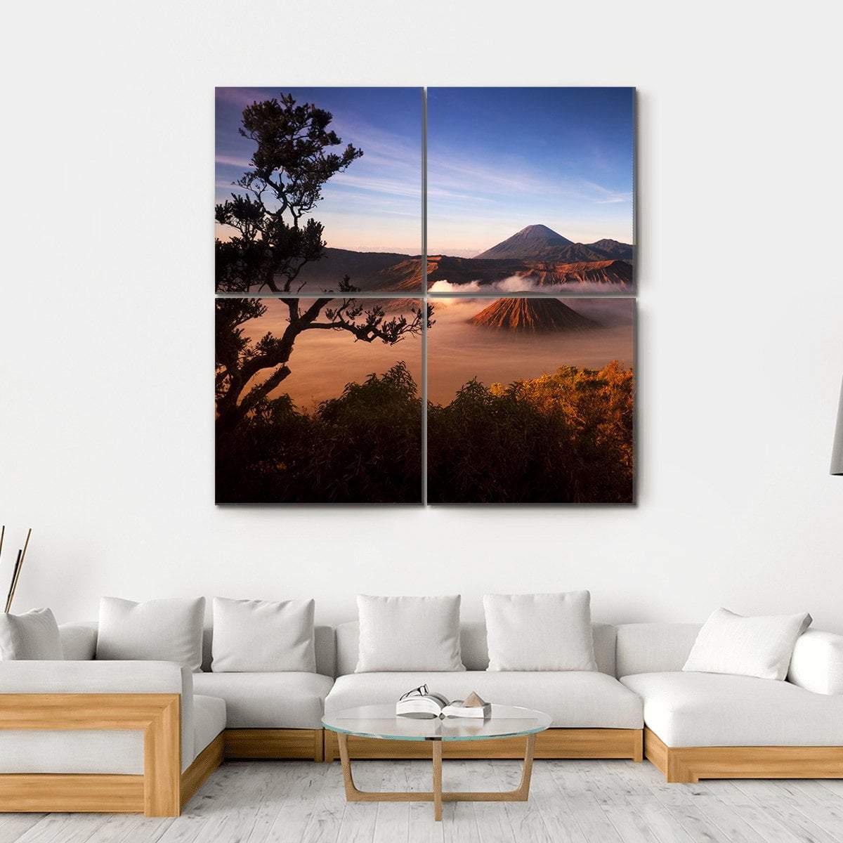 Mount Bromo Volcanoes Canvas Wall Art-4 Square-Gallery Wrap-17" x 17"-Tiaracle