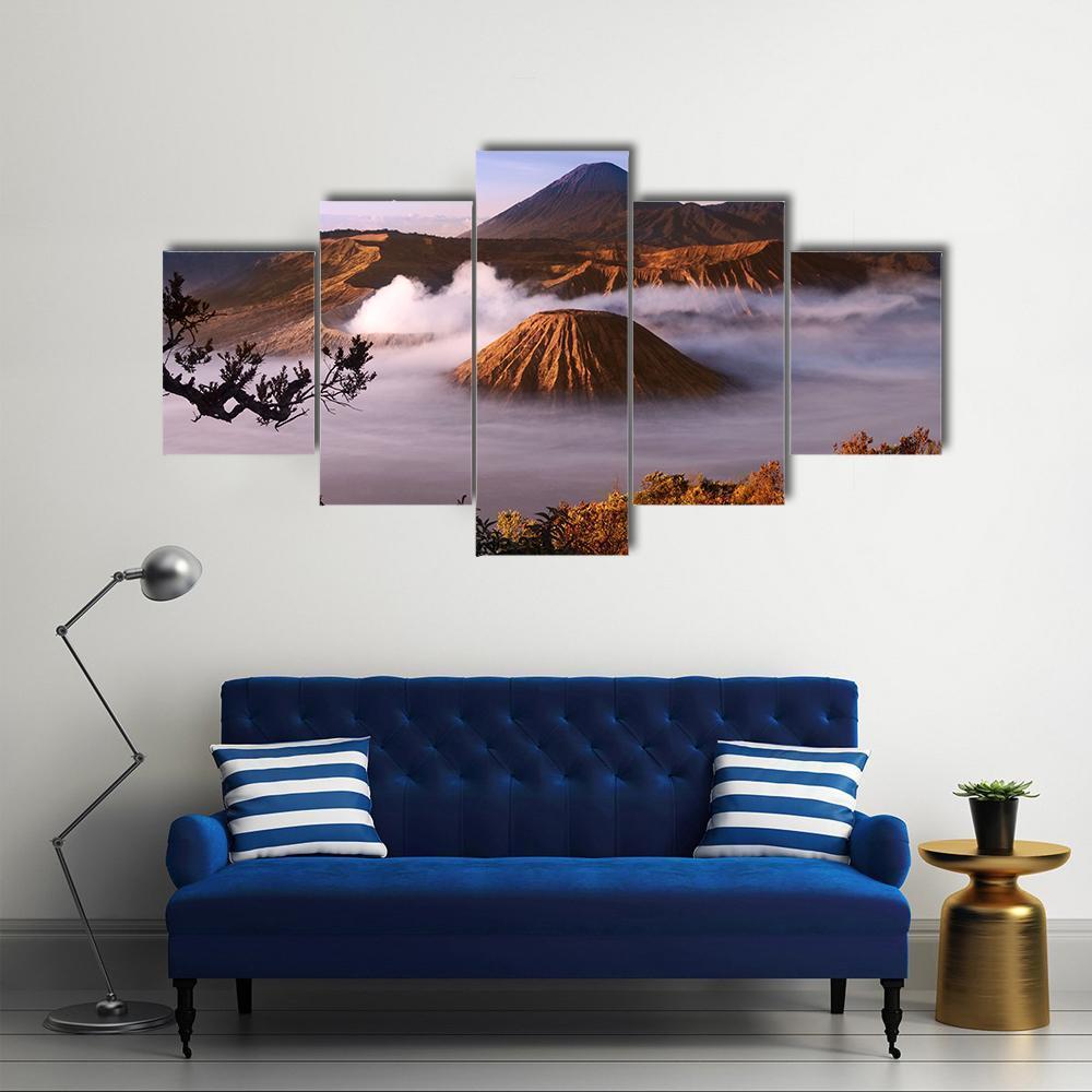 Mount Bromo Canvas Wall Art-5 Star-Gallery Wrap-62" x 32"-Tiaracle