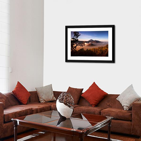 Mount Bromo Volcanoes Panoramic Canvas Wall Art-1 Piece-36" x 12"-Tiaracle