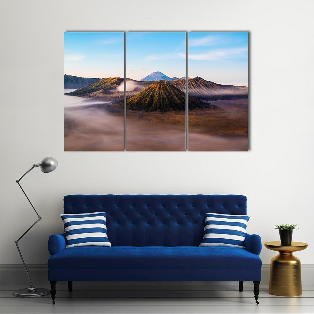 Mist On Mount Bromo Canvas Wall Art-3 Horizontal-Gallery Wrap-37" x 24"-Tiaracle