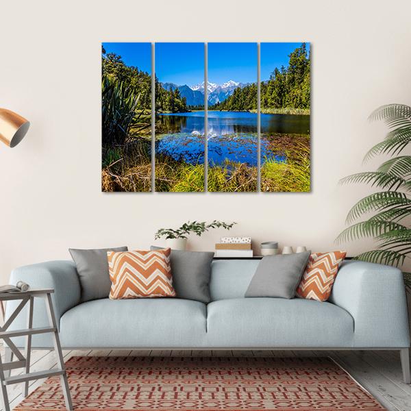 Mount Cook From Lake Canvas Wall Art-4 Horizontal-Gallery Wrap-34" x 24"-Tiaracle