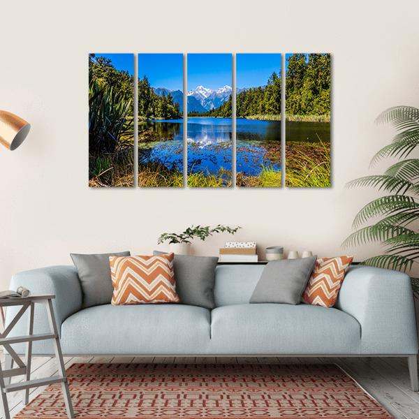 Mount Cook From Lake Canvas Wall Art-5 Horizontal-Gallery Wrap-22" x 12"-Tiaracle