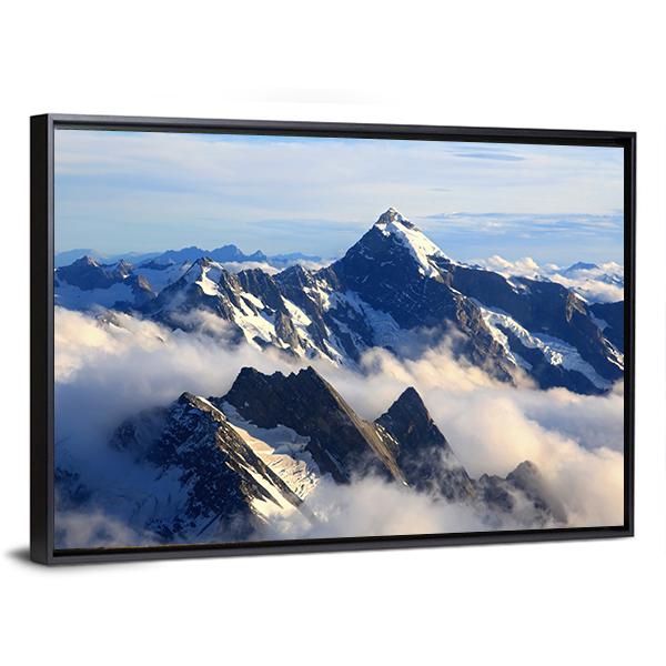 Mount Cook Peak Canvas Wall Art-3 Horizontal-Gallery Wrap-25" x 16"-Tiaracle