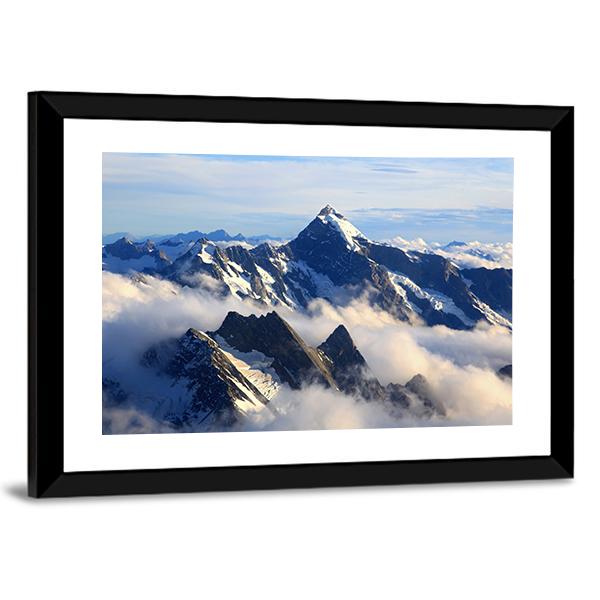 Mount Cook Peak Canvas Wall Art-3 Horizontal-Gallery Wrap-25" x 16"-Tiaracle