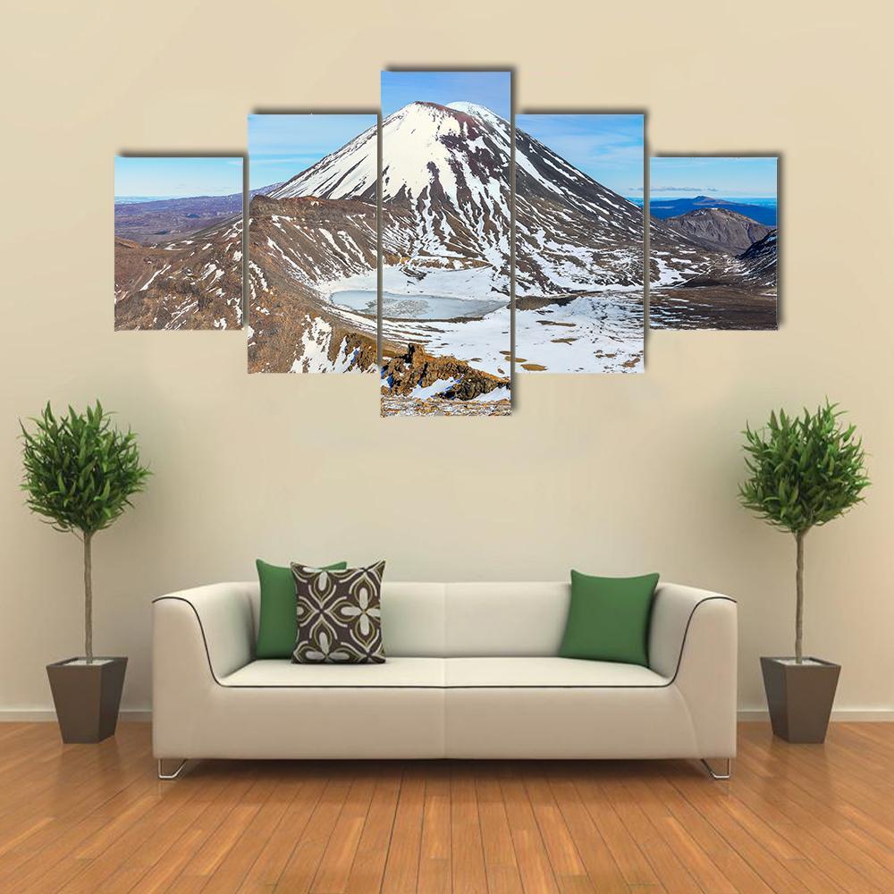 South Crater In Winter Canvas Wall Art-5 Star-Gallery Wrap-62" x 32"-Tiaracle
