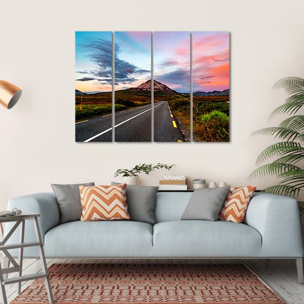 Mount Errigal At Sunset Canvas Wall Art-4 Horizontal-Gallery Wrap-34" x 24"-Tiaracle
