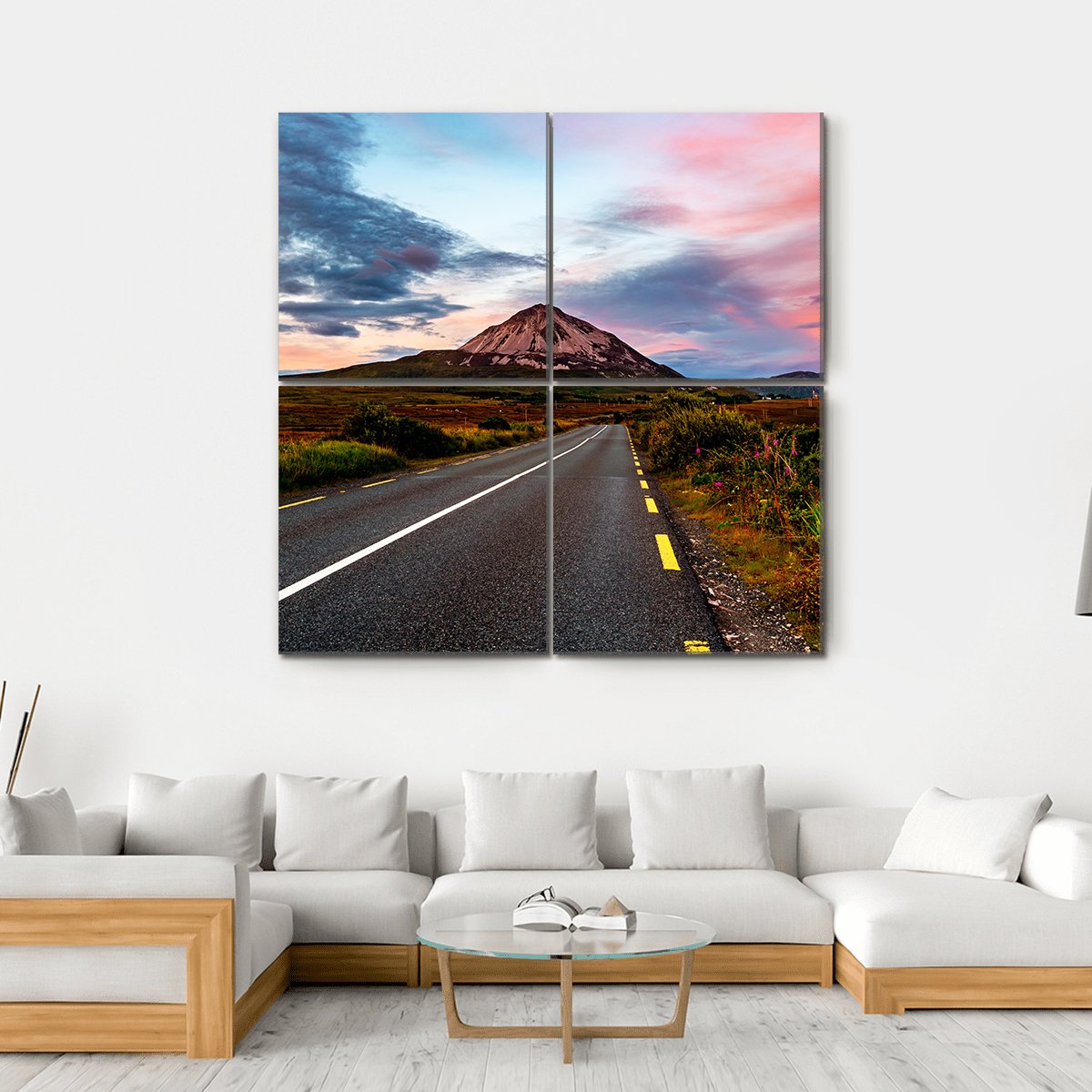 Mount Errigal At Sunset Canvas Wall Art-4 Square-Gallery Wrap-17" x 17"-Tiaracle
