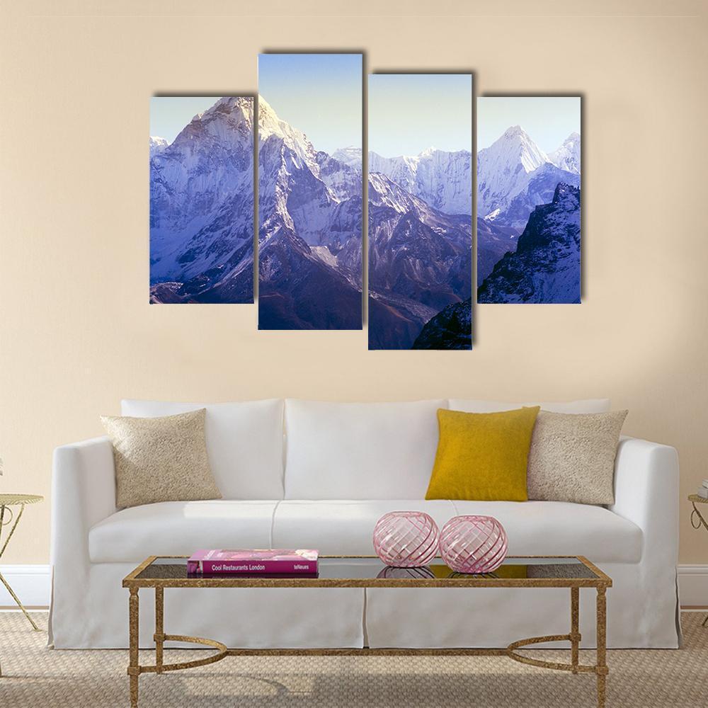 Beautiful Mount Everest Canvas Wall Art-4 Pop-Gallery Wrap-50&quot; x 32&quot;-Tiaracle
