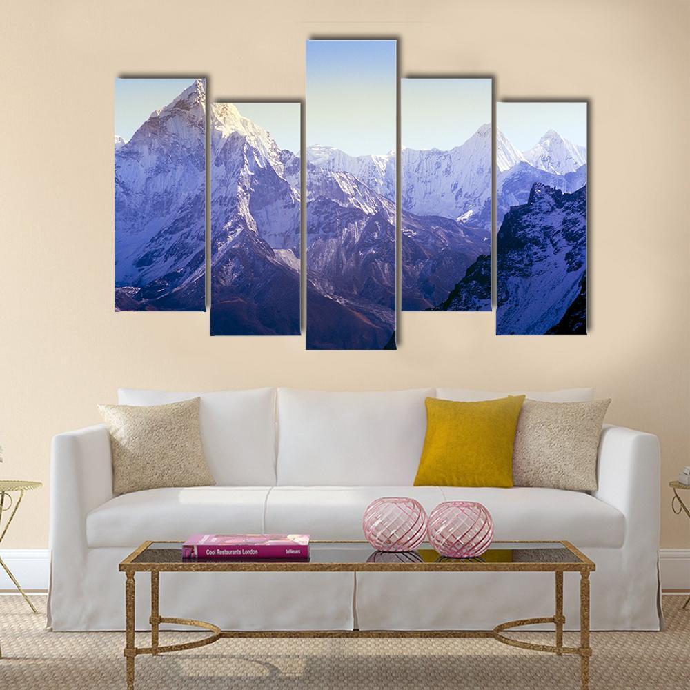 Beautiful Mount Everest Canvas Wall Art-5 Pop-Gallery Wrap-47&quot; x 32&quot;-Tiaracle
