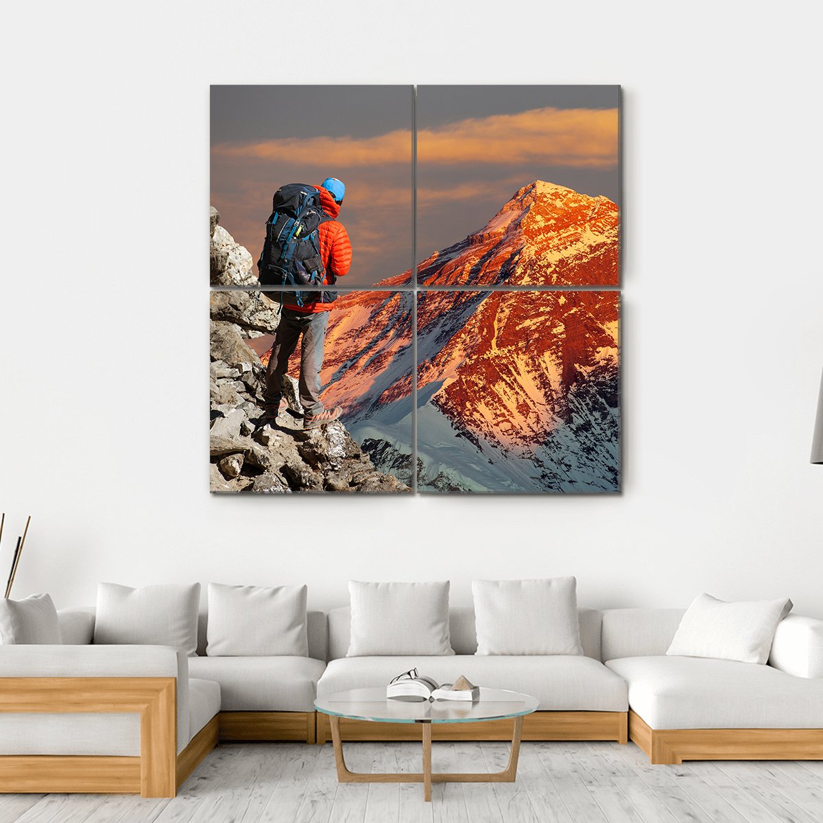 Mount Everest From Gokyo Valley Canvas Wall Art-4 Square-Gallery Wrap-17" x 17"-Tiaracle