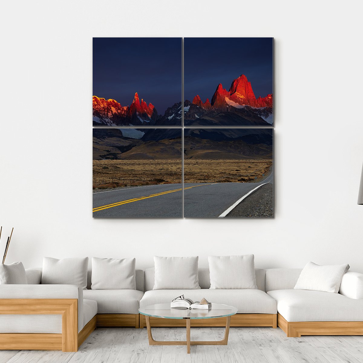 Mount Fitz Roy At Sunrise Canvas Wall Art-5 Horizontal-Gallery Wrap-22" x 12"-Tiaracle