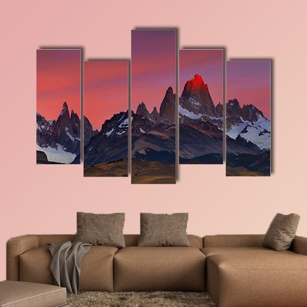 Mount Fitz Roy Canvas Wall Art-5 Pop-Gallery Wrap-47" x 32"-Tiaracle