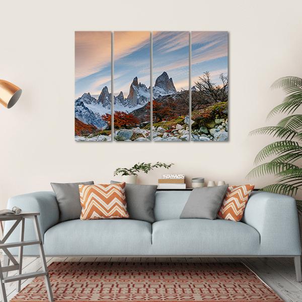 Mount Fitzroy During Sunset Canvas Wall Art-4 Horizontal-Gallery Wrap-34" x 24"-Tiaracle