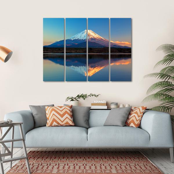 Mount Fuji &amp; Lake Shoji Canvas Wall Art-4 Horizontal-Gallery Wrap-34" x 24"-Tiaracle