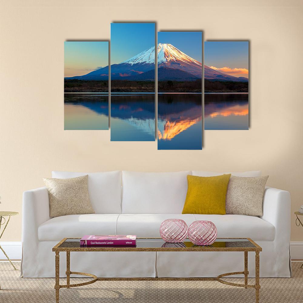 Mount Fuji &amp; Lake Shoji Canvas Wall Art-4 Pop-Gallery Wrap-50" x 32"-Tiaracle