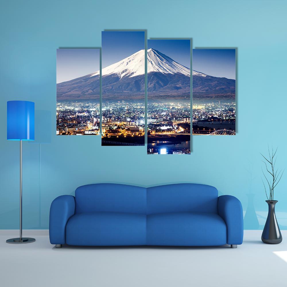 Mount Fuji From City Canvas Wall Art-4 Pop-Gallery Wrap-50" x 32"-Tiaracle
