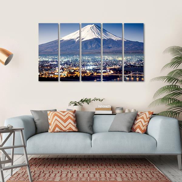 Mount Fuji From City Canvas Wall Art-5 Horizontal-Gallery Wrap-22" x 12"-Tiaracle