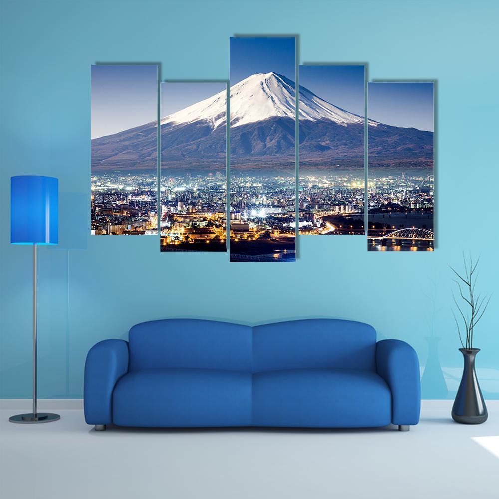 Mount Fuji From City Canvas Wall Art-5 Pop-Gallery Wrap-47" x 32"-Tiaracle