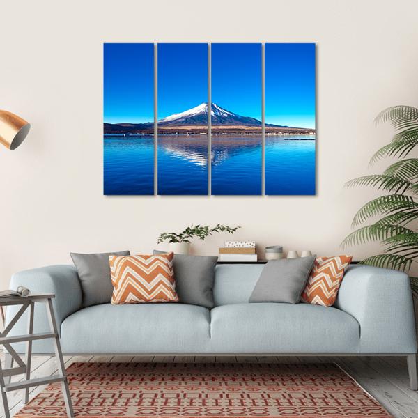 Mount Fuji & Lake Yamanaka Canvas Wall Art-4 Horizontal-Gallery Wrap-34" x 24"-Tiaracle