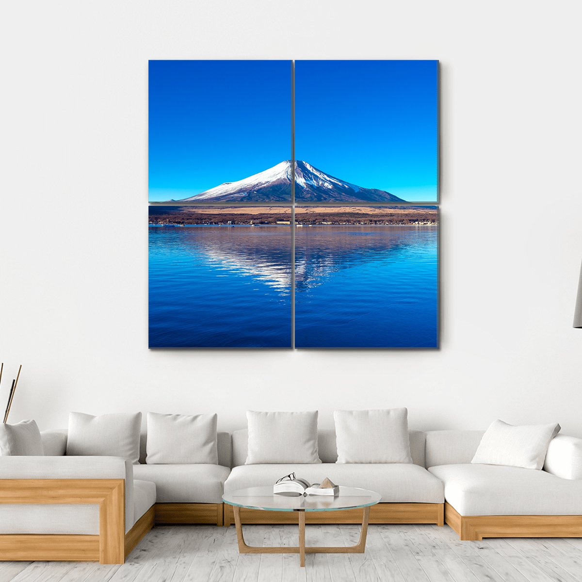 Mount Fuji &amp; Lake Yamanaka Canvas Wall Art-4 Square-Gallery Wrap-17" x 17"-Tiaracle