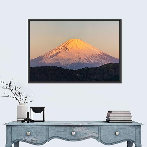 Mount Fuji Sunrise Canvas Wall Art-1 Piece-Floating Frame-24" x 16"-Tiaracle