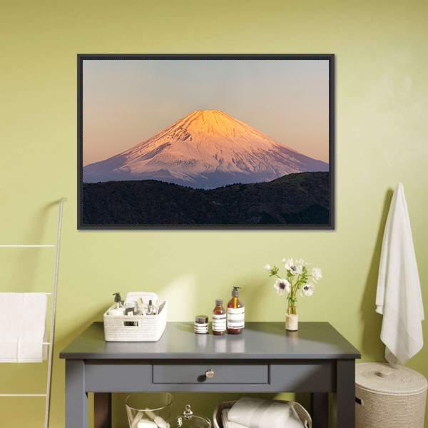 Mount Fuji Sunrise Canvas Wall Art-1 Piece-Floating Frame-24" x 16"-Tiaracle
