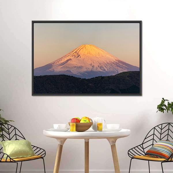 Mount Fuji Sunrise Canvas Wall Art-3 Horizontal-Gallery Wrap-25" x 16"-Tiaracle