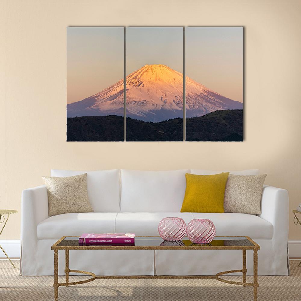 Mount Fuji Sunrise Canvas Wall Art-3 Horizontal-Gallery Wrap-37" x 24"-Tiaracle