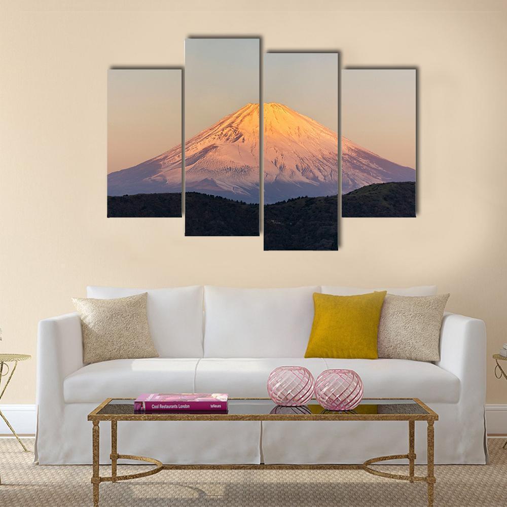 Mount Fuji Sunrise Canvas Wall Art-4 Pop-Gallery Wrap-50" x 32"-Tiaracle