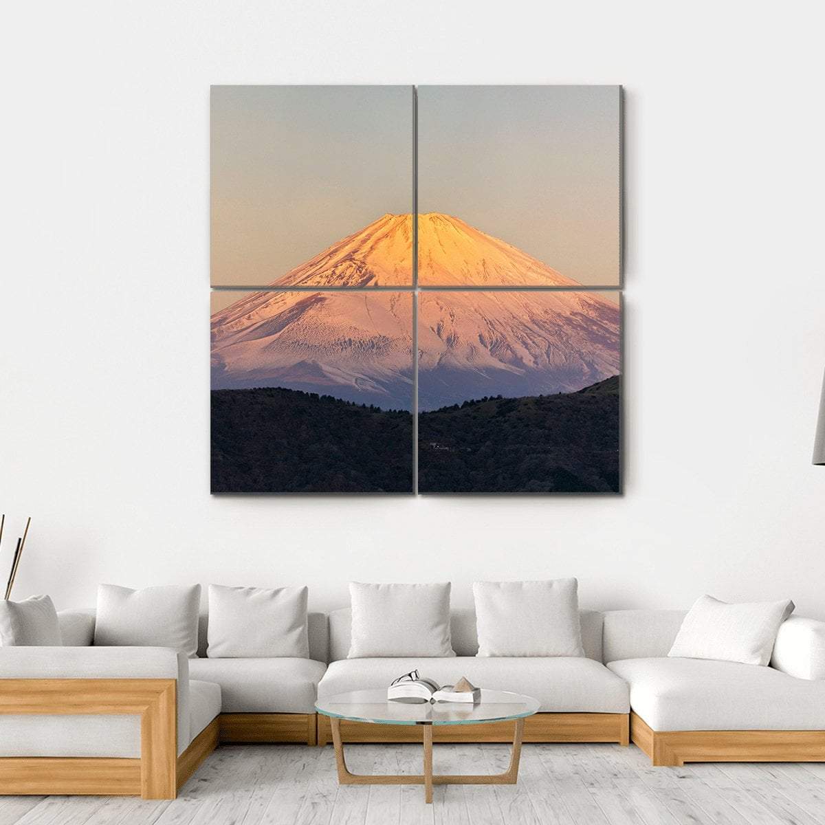 Mount Fuji Sunrise Canvas Wall Art-4 Square-Gallery Wrap-17" x 17"-Tiaracle