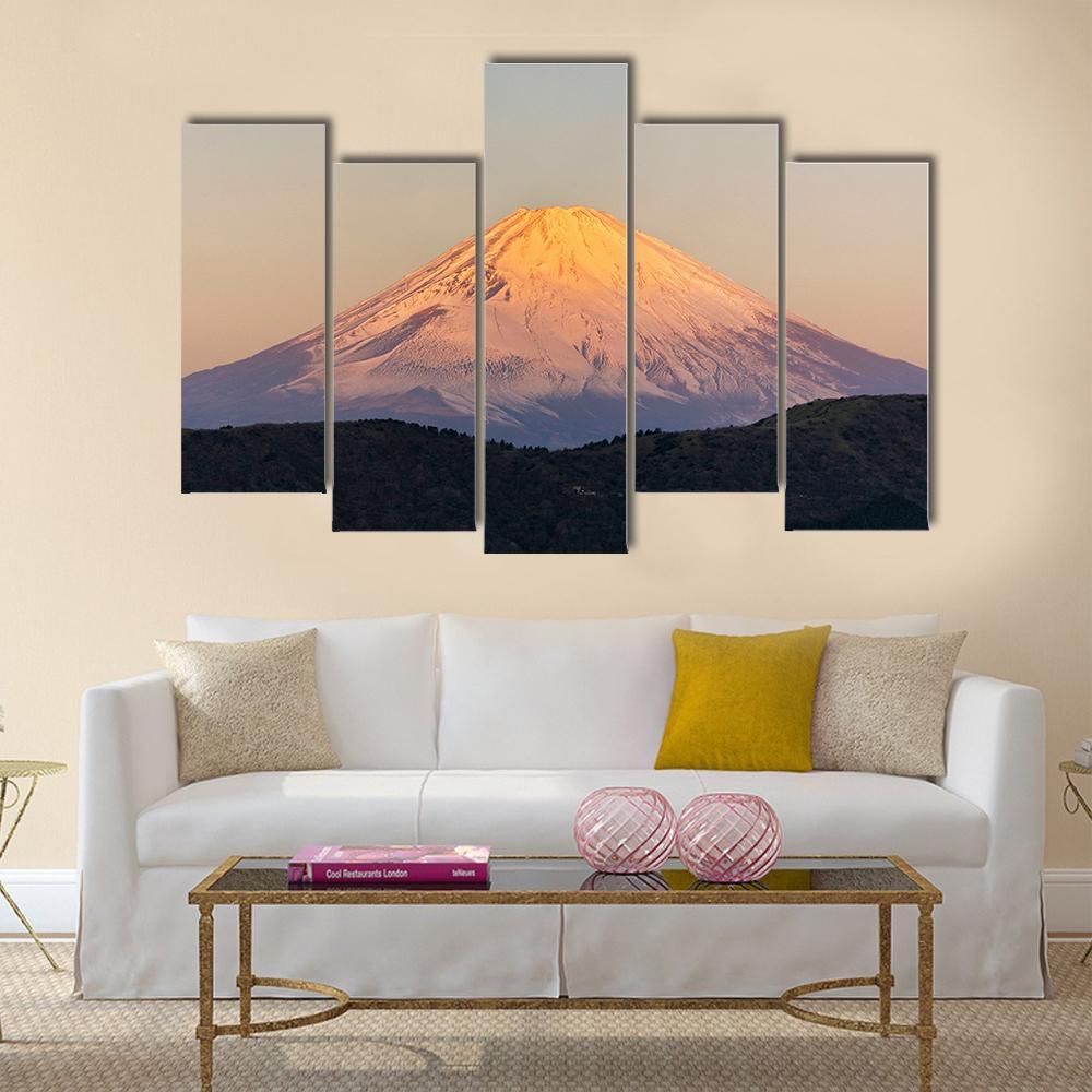 Mount Fuji Sunrise Canvas Wall Art-5 Pop-Gallery Wrap-47" x 32"-Tiaracle