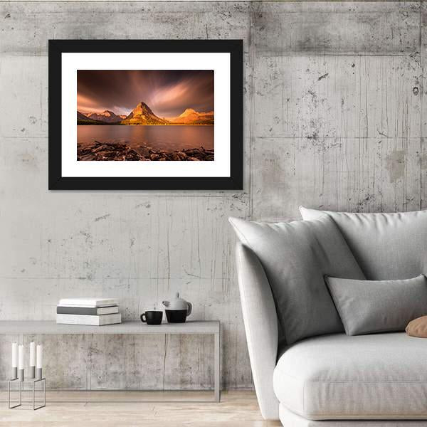 Mount Grinnell At Sunrise Canvas Wall Art-5 Horizontal-Gallery Wrap-22" x 12"-Tiaracle