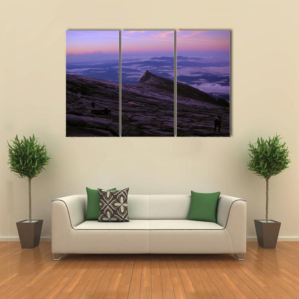 Mount Kinabalu During Dawn Canvas Wall Art-3 Horizontal-Gallery Wrap-37" x 24"-Tiaracle