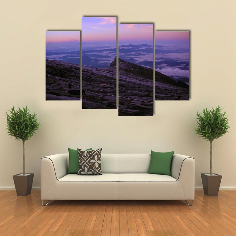 Mount Kinabalu During Dawn Canvas Wall Art-4 Pop-Gallery Wrap-50" x 32"-Tiaracle