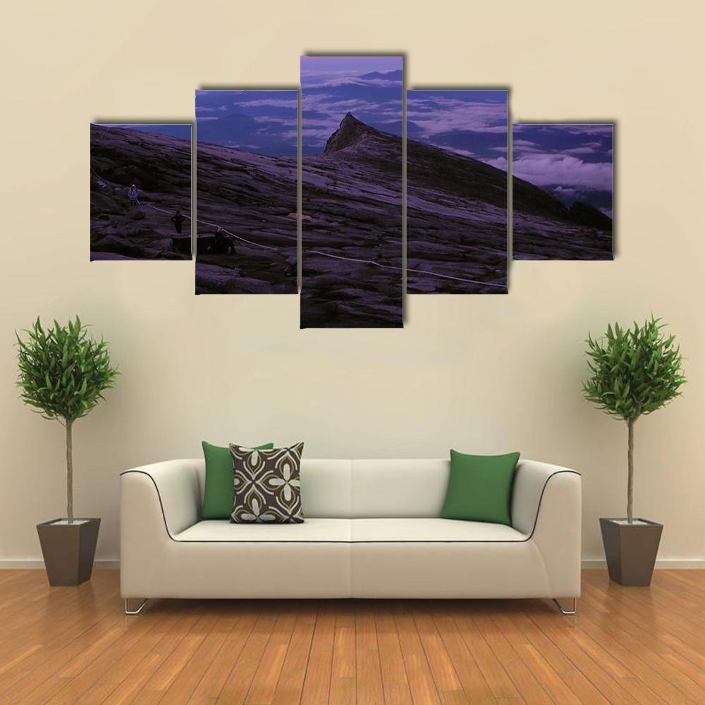 Mount Kinabalu During Dawn Canvas Wall Art-4 Pop-Gallery Wrap-50" x 32"-Tiaracle