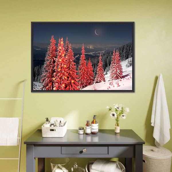 Mount Kukul In Winter Canvas Wall Art-1 Piece-Floating Frame-36" x 24"-Tiaracle