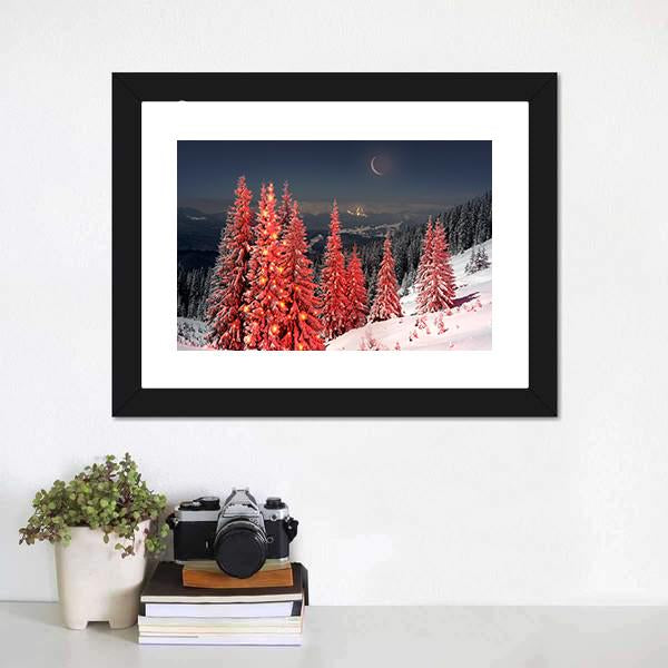 Mount Kukul In Winter Canvas Wall Art-1 Piece-Framed Print-42" x 14"-Tiaracle