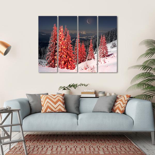 Mount Kukul In Winter Canvas Wall Art-4 Horizontal-Gallery Wrap-34" x 24"-Tiaracle
