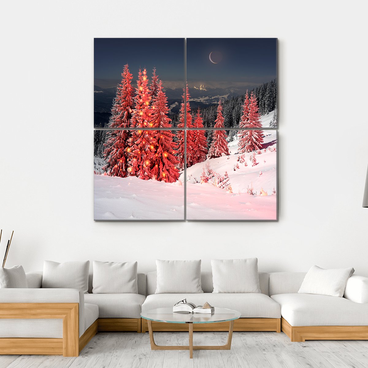 Mount Kukul In Winter Canvas Wall Art-4 Square-Gallery Wrap-17" x 17"-Tiaracle