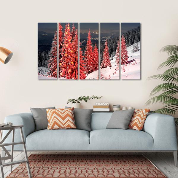 Mount Kukul In Winter Canvas Wall Art-5 Horizontal-Gallery Wrap-22" x 12"-Tiaracle