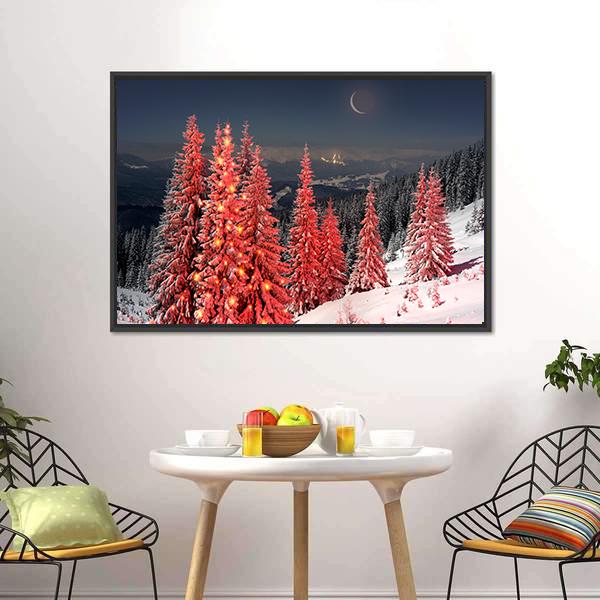 Mount Kukul In Winter Canvas Wall Art-5 Horizontal-Gallery Wrap-22" x 12"-Tiaracle