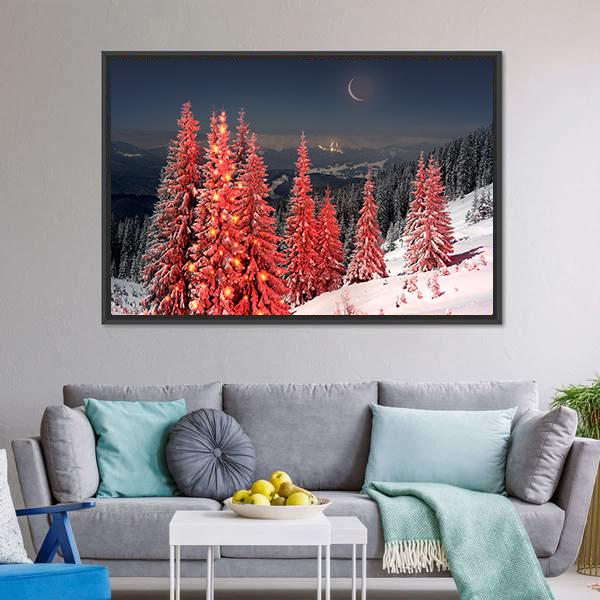 Mount Kukul In Winter Canvas Wall Art-5 Horizontal-Gallery Wrap-22" x 12"-Tiaracle