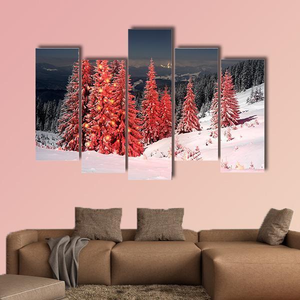 Mount Kukul In Winter Canvas Wall Art-5 Pop-Gallery Wrap-47" x 32"-Tiaracle