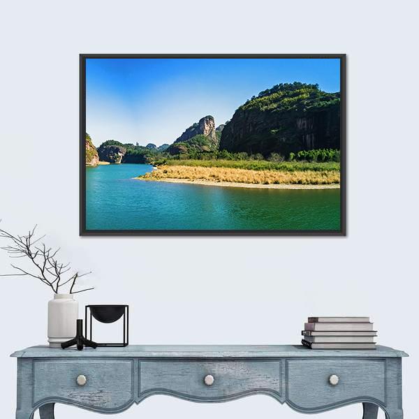 Mount Longhu China Canvas Wall Art-1 Piece-Floating Frame-24" x 16"-Tiaracle