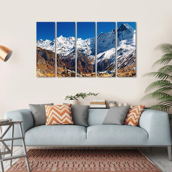 Mount Machhapuchhre Canvas Wall Art-5 Horizontal-Gallery Wrap-22" x 12"-Tiaracle
