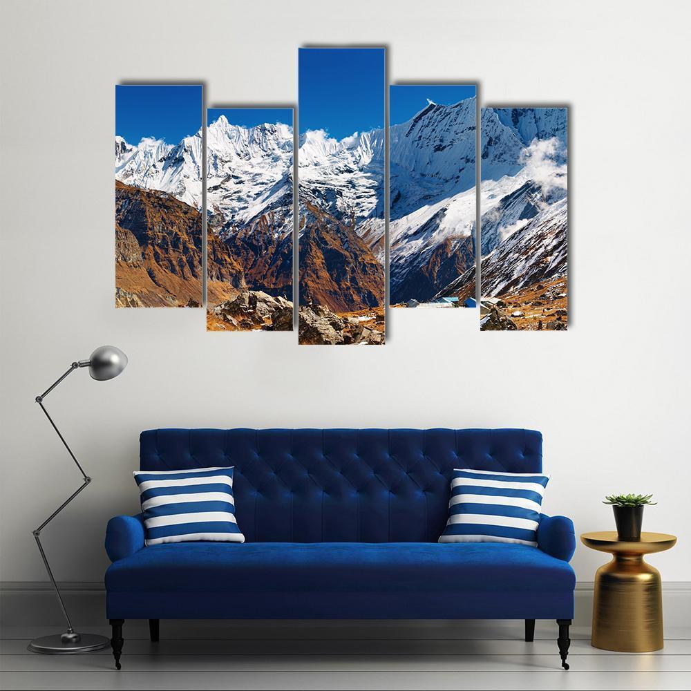 Mount Machhapuchhre Canvas Wall Art-5 Pop-Gallery Wrap-47" x 32"-Tiaracle
